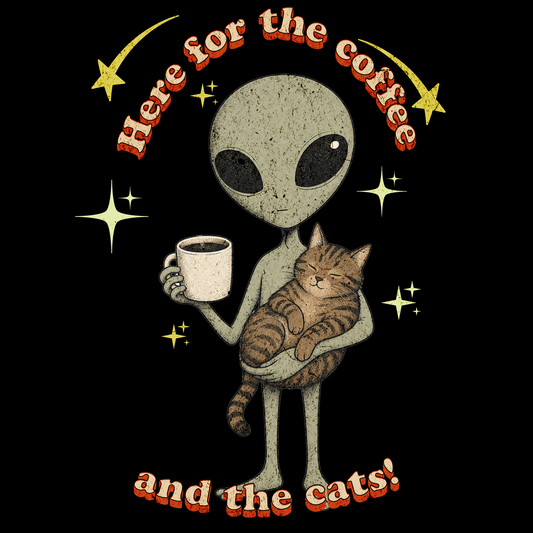 Alien Tabby Cat & Coffee Classic Tee
