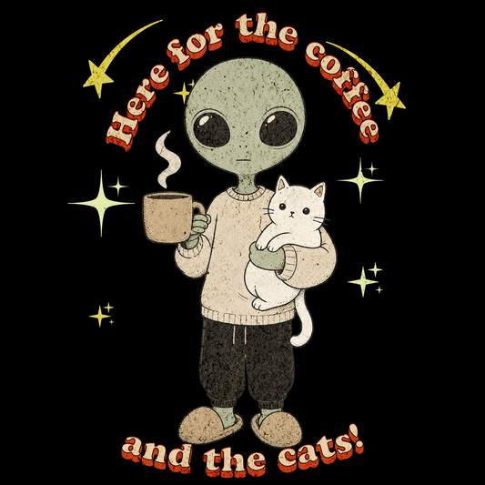 Alien White Cat & Coffee Classic Tee