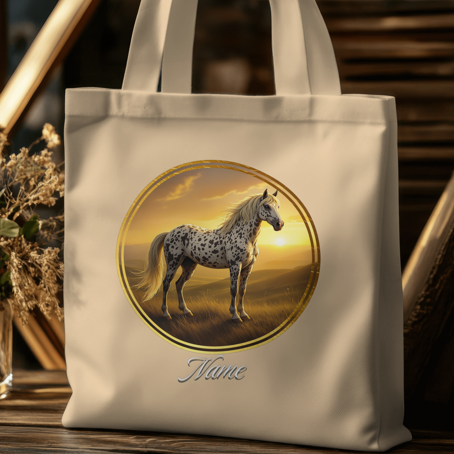 Personalized Appaloosa Sunset Eco Tote Bag