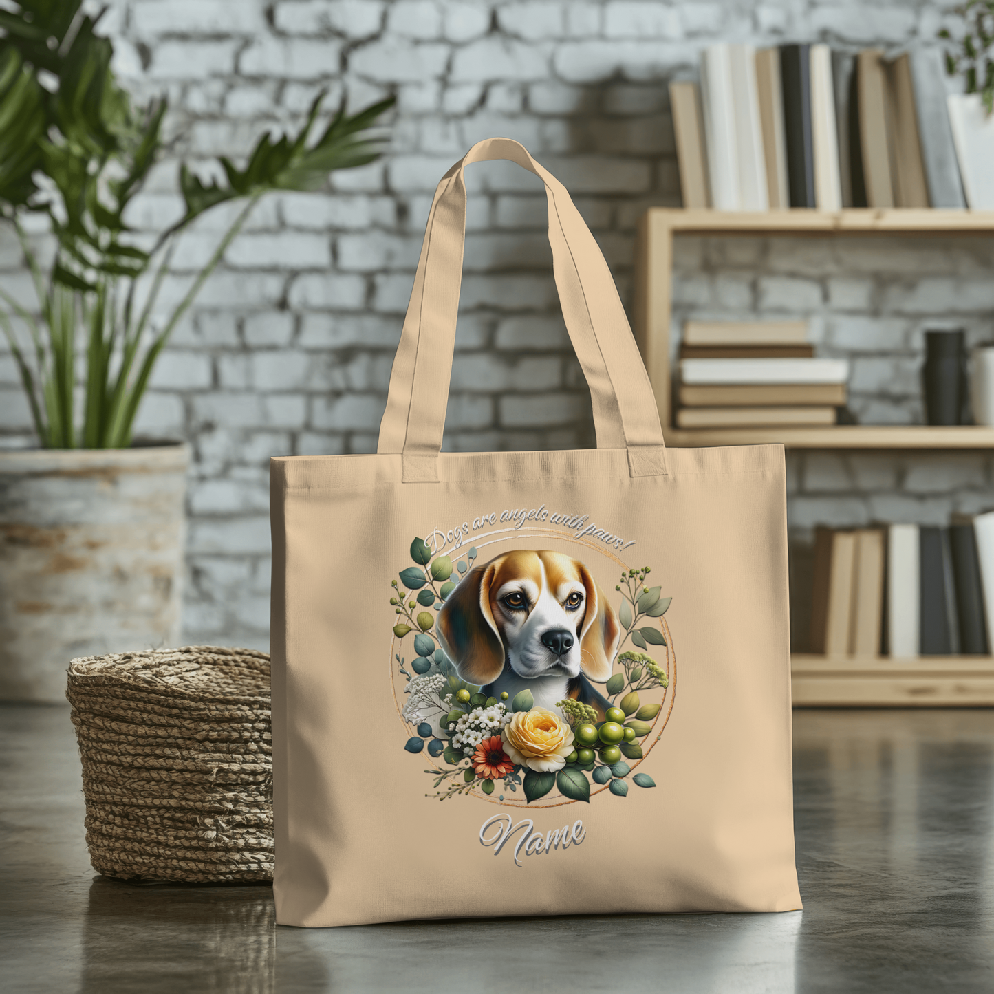 Personalized Beagle Eco Tote Bag