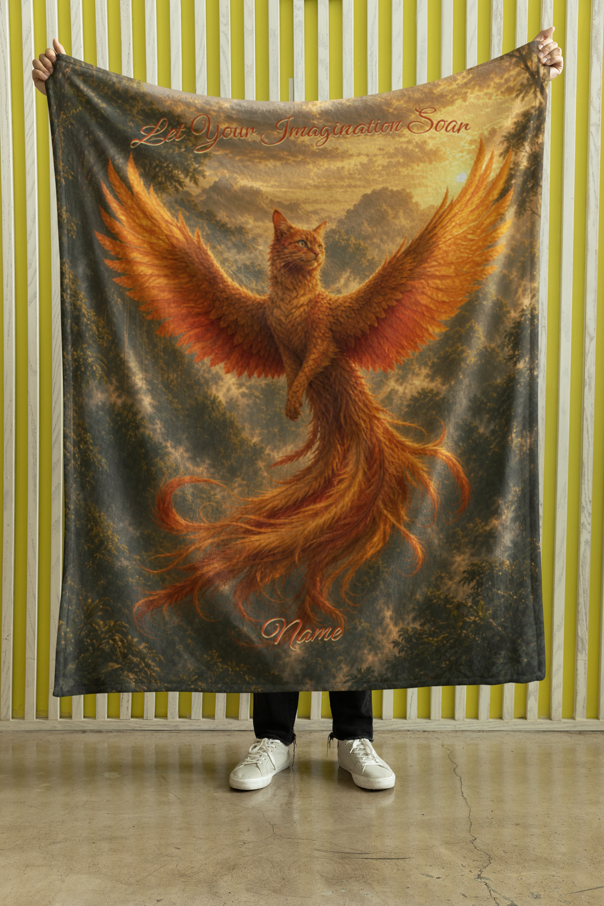 Personalized Ginger Phoenix Throw Blanket