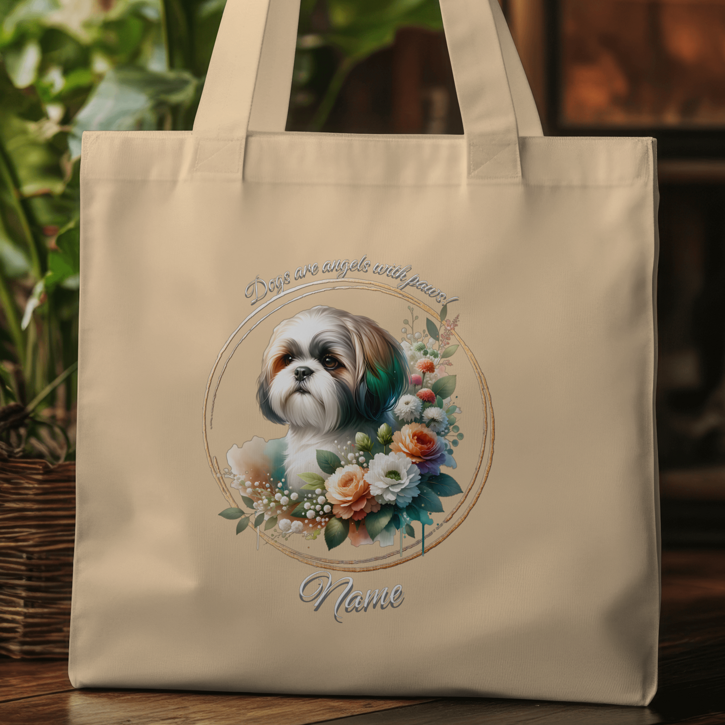 Personalized Shih Tzu Eco Tote Bag