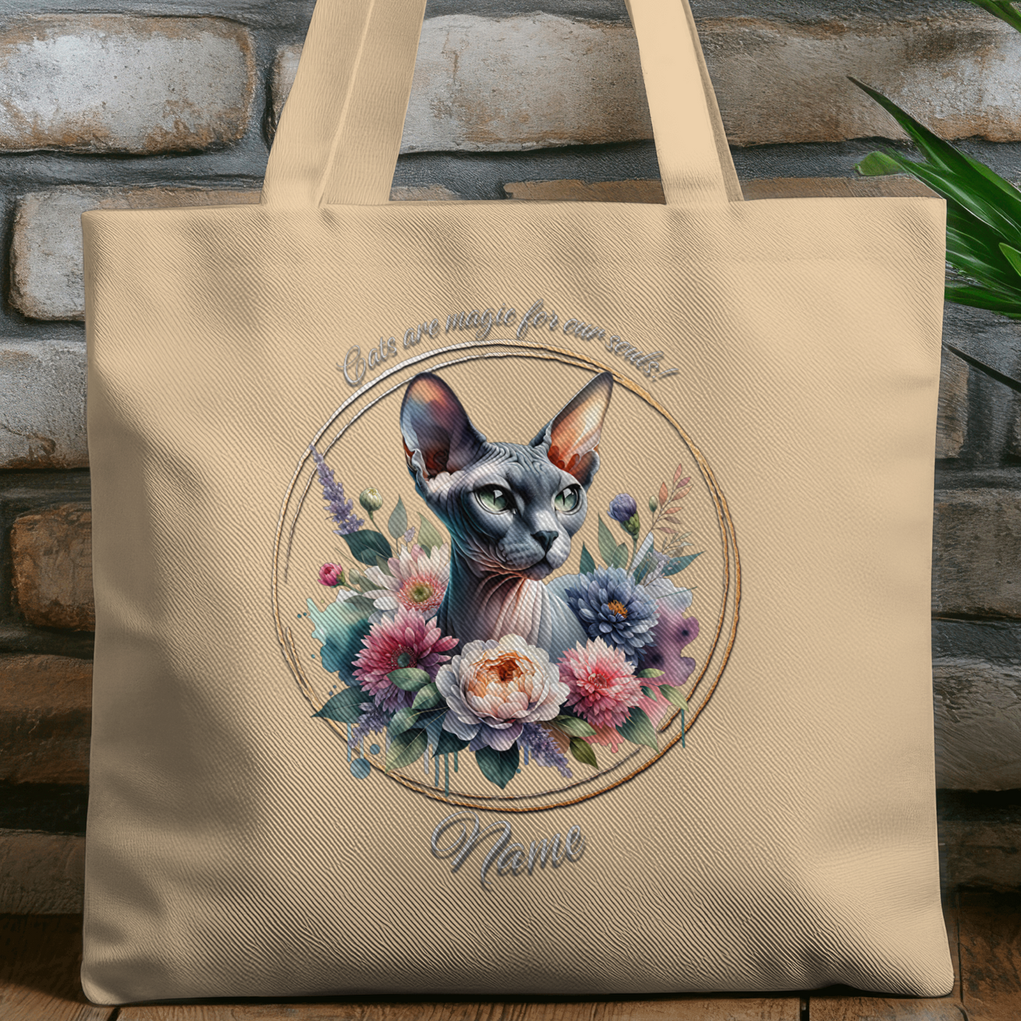 Personalized Sphynx Cat Eco Tote Bag
