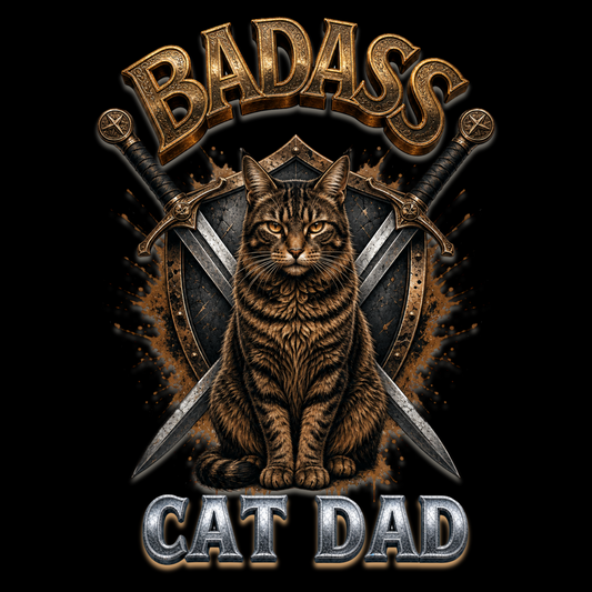 Tabby Cat Badass Cat Dad Classic Tee
