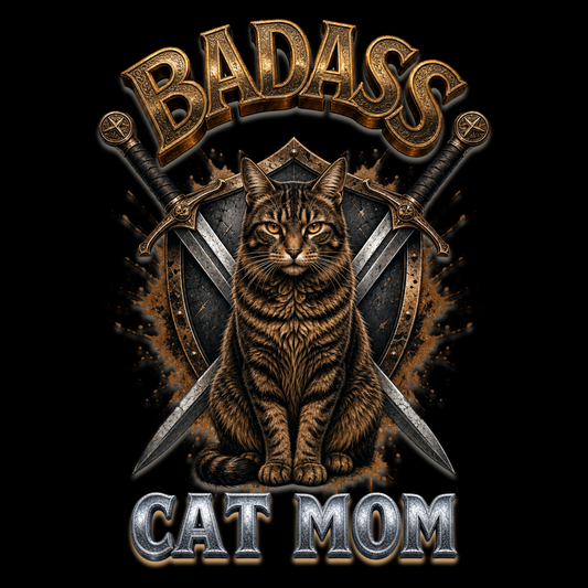Tabby Cat Badass Cat Mom Classic Tee