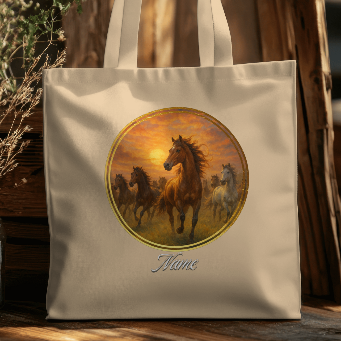 Personalized Wild Mustangs Eco Tote Bag