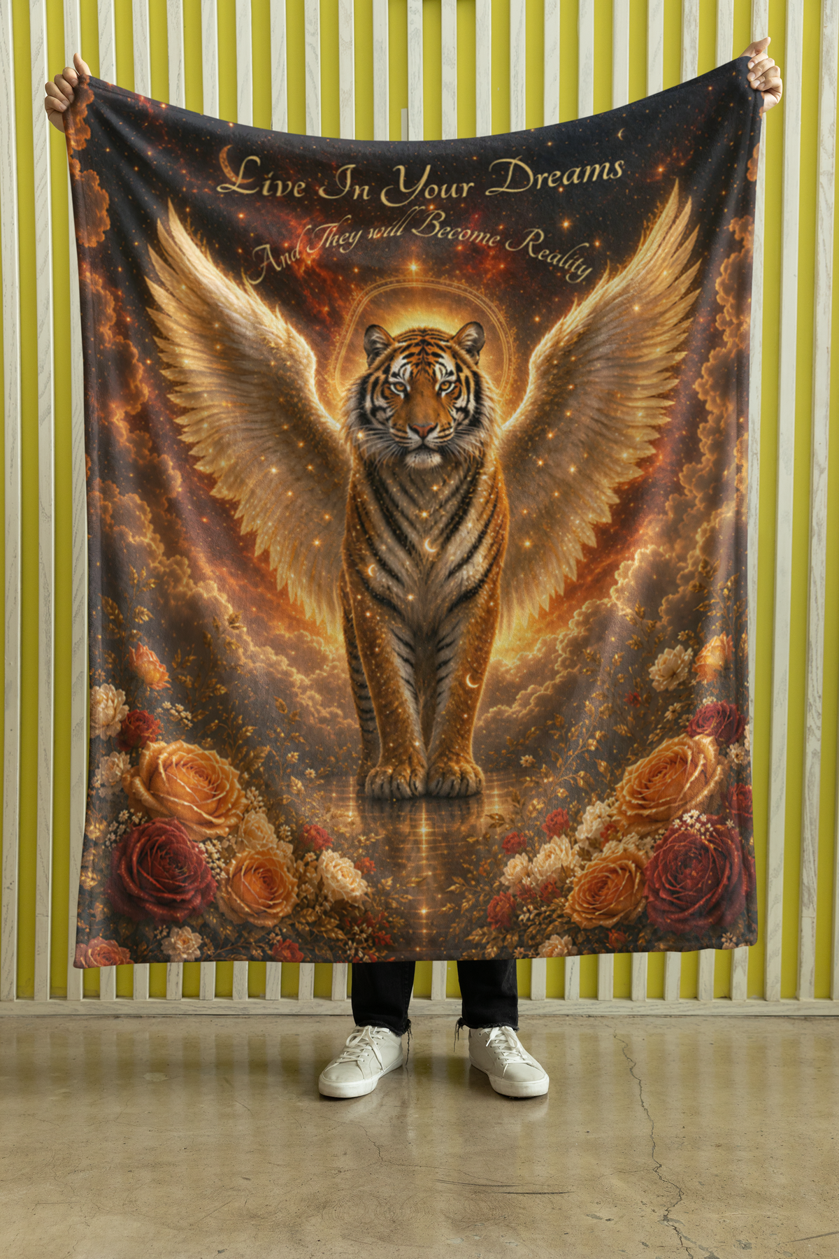 Majestic Winged Bengal Tiger Throw Blanket
