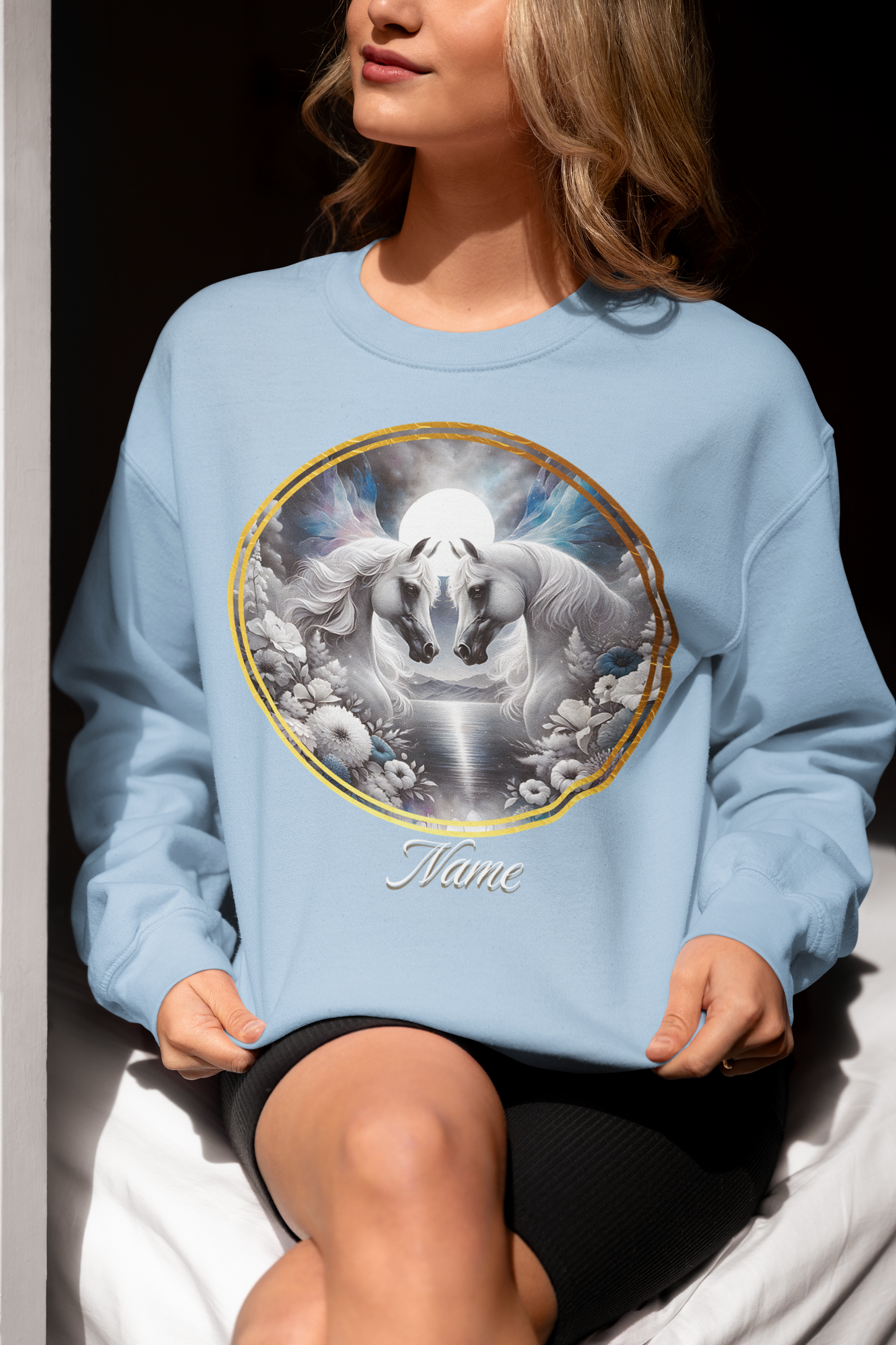 Two Arabian Horses Aurora Sky Personalized Sweatshirt
