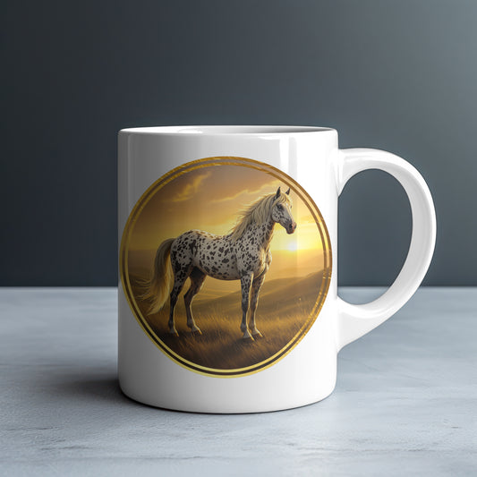 Appaloosa Sunset Personalized White Glossy Mug