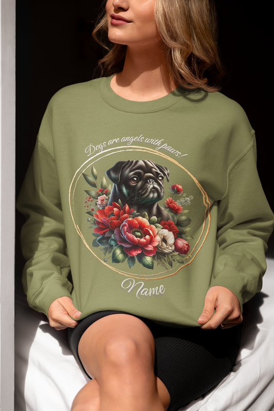 Black Pug Personalized Sweatshirt