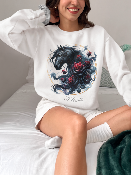 Black Horse Black Roses Personalized Sweatshirt