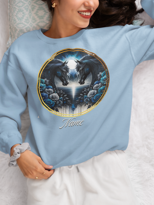 Black Horses Blue Roses Personalized Sweatshirt
