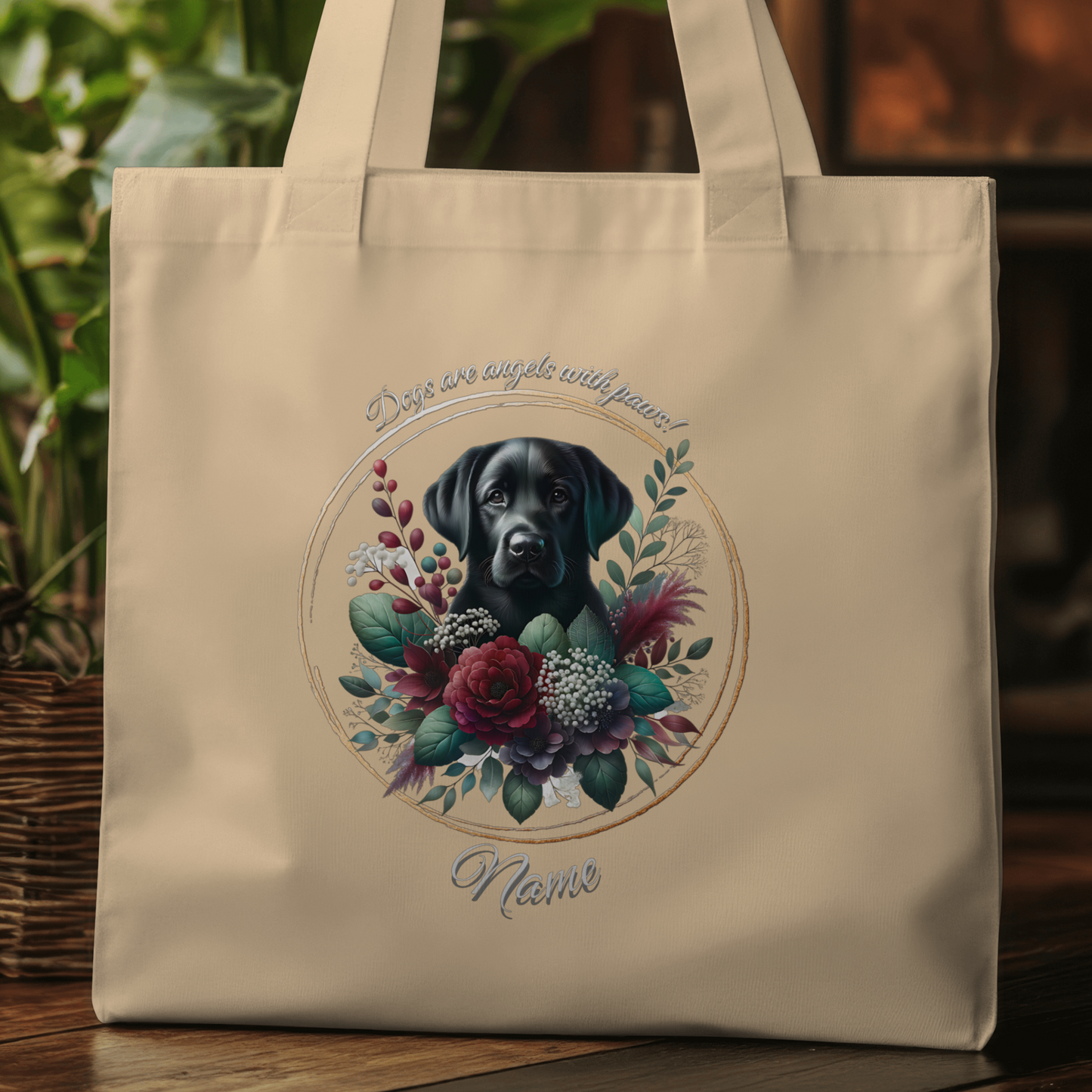 Personalized Black Lab Eco Tote Bag