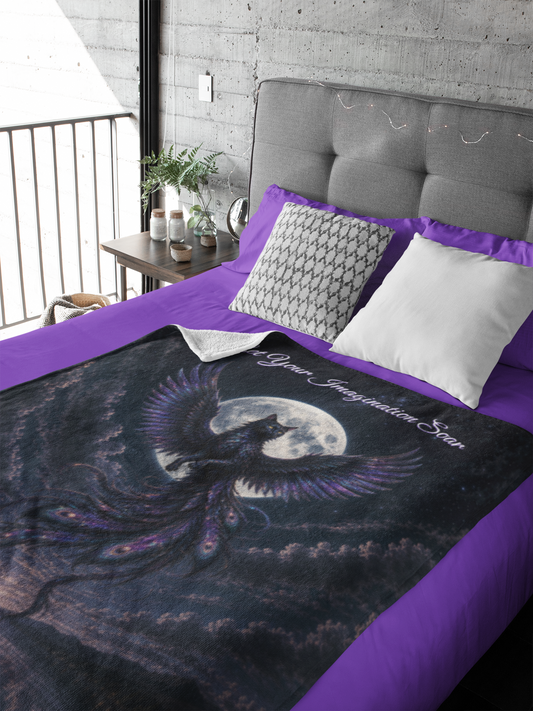 Personalized Black Cat Phoenix Throw Blanket