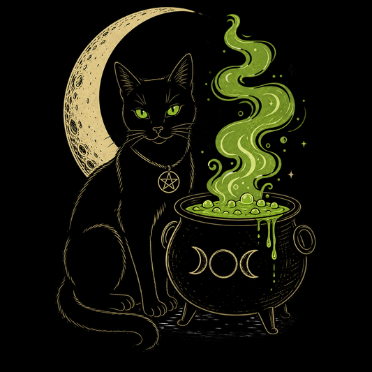 Black Cat & Cauldron Classic Tee