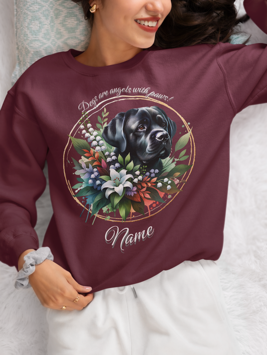Personalized Bullmastiff with Lily and Lily of the Valley Sweatshirt — Custom Name Gift