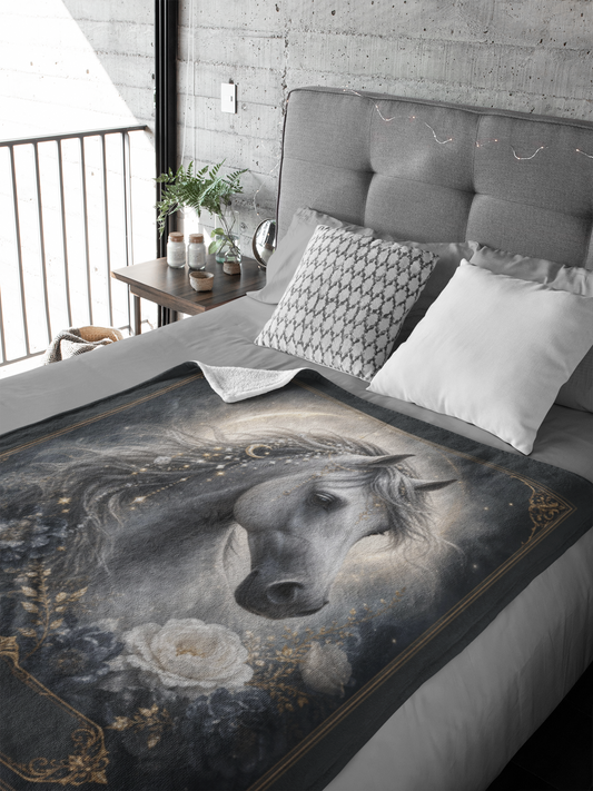 Personalized Celestial Grey Arabian Throw Blanket