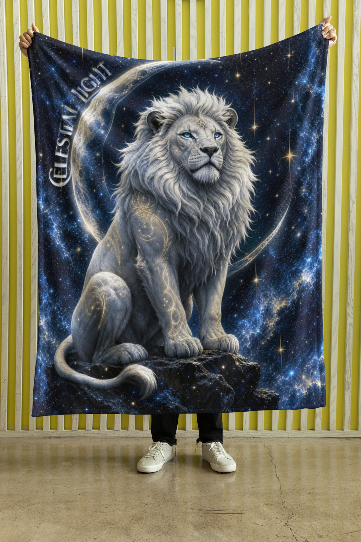 Celestial Light Lion Throw Blanket