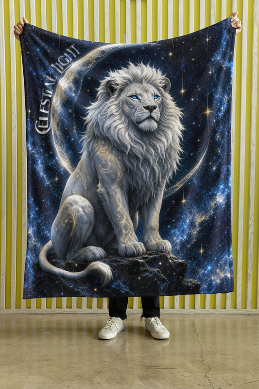 Celestial Light Lion Throw Blanket