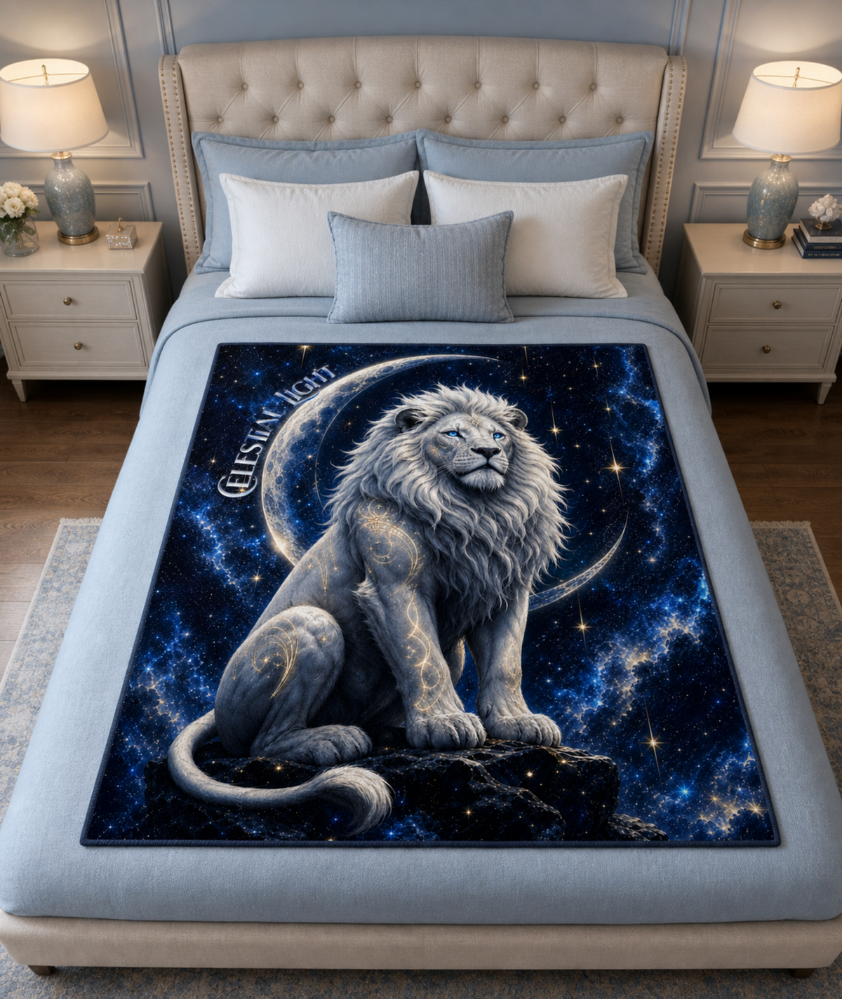 Celestial Light Lion Throw Blanket