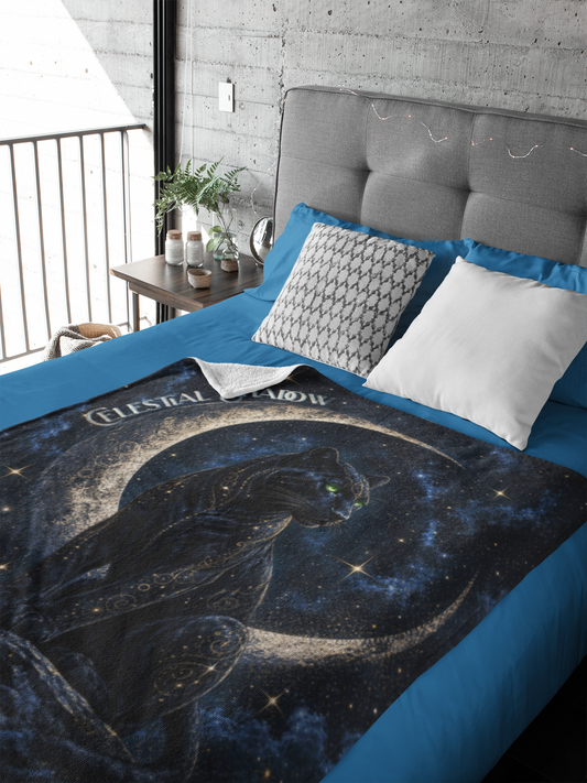 Celestial Shadow Black Panther Throw Blanket