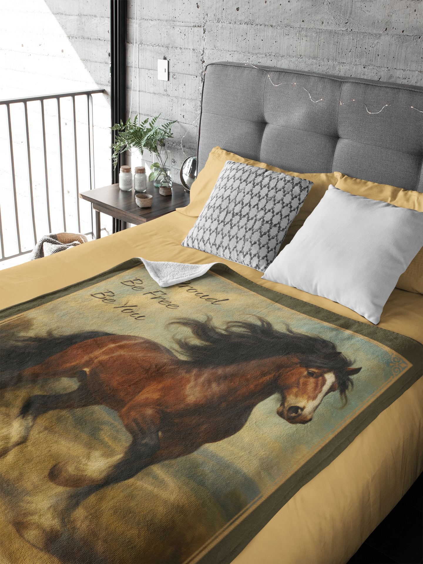 Personalized Clydesdale "Be Proud, Be Free, Be You" Throw Blanket - 50"x60" Custom Name Blanket