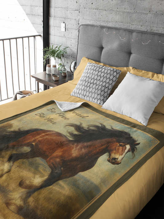 Personalized Clydesdale "Be Proud, Be Free, Be You" Throw Blanket - 50"x60" Custom Name Blanket