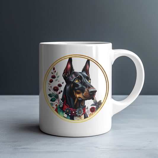 Personalized Doberman Pinscher White Glossy Mug
