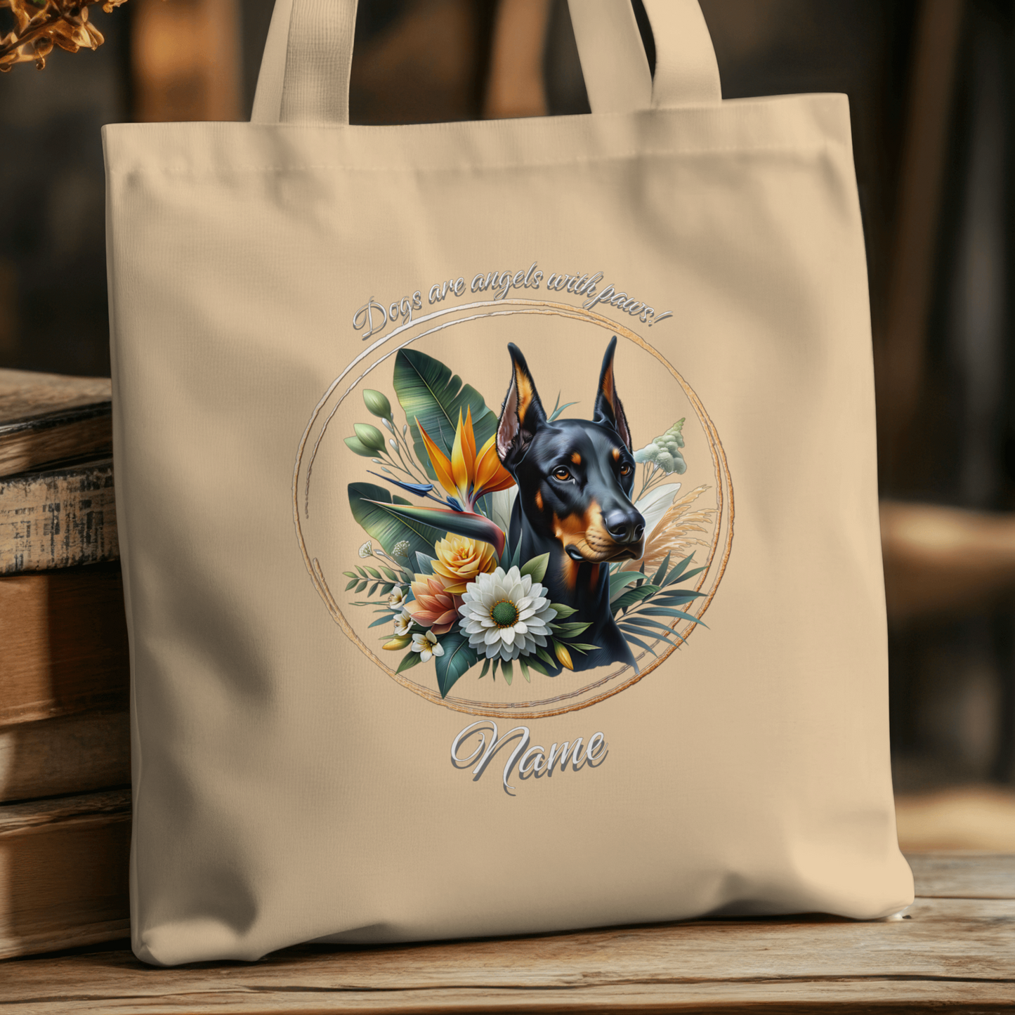 Personalized Doberman Pinscher Eco Tote Bag
