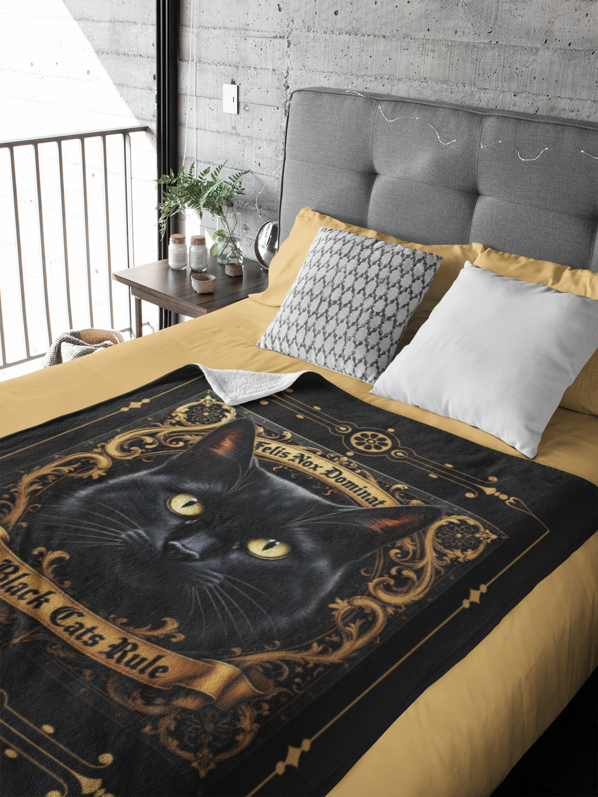 Felis Nox Dominat — Black Cats Rule Throw Blanket