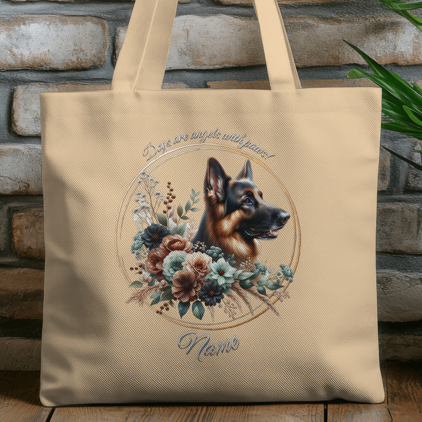 Personalized German Shepherd Eco Tote Bag