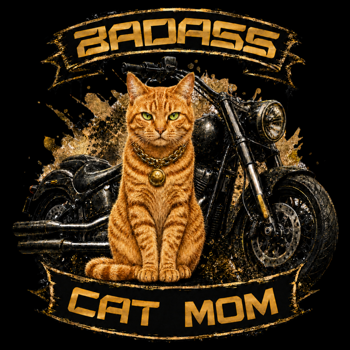 Ginger Tabby Badass Cat Mom Biker Classic Tee