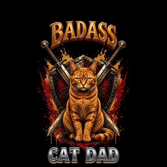 Ginger Tabby Badass Cat Dad Classic Tee