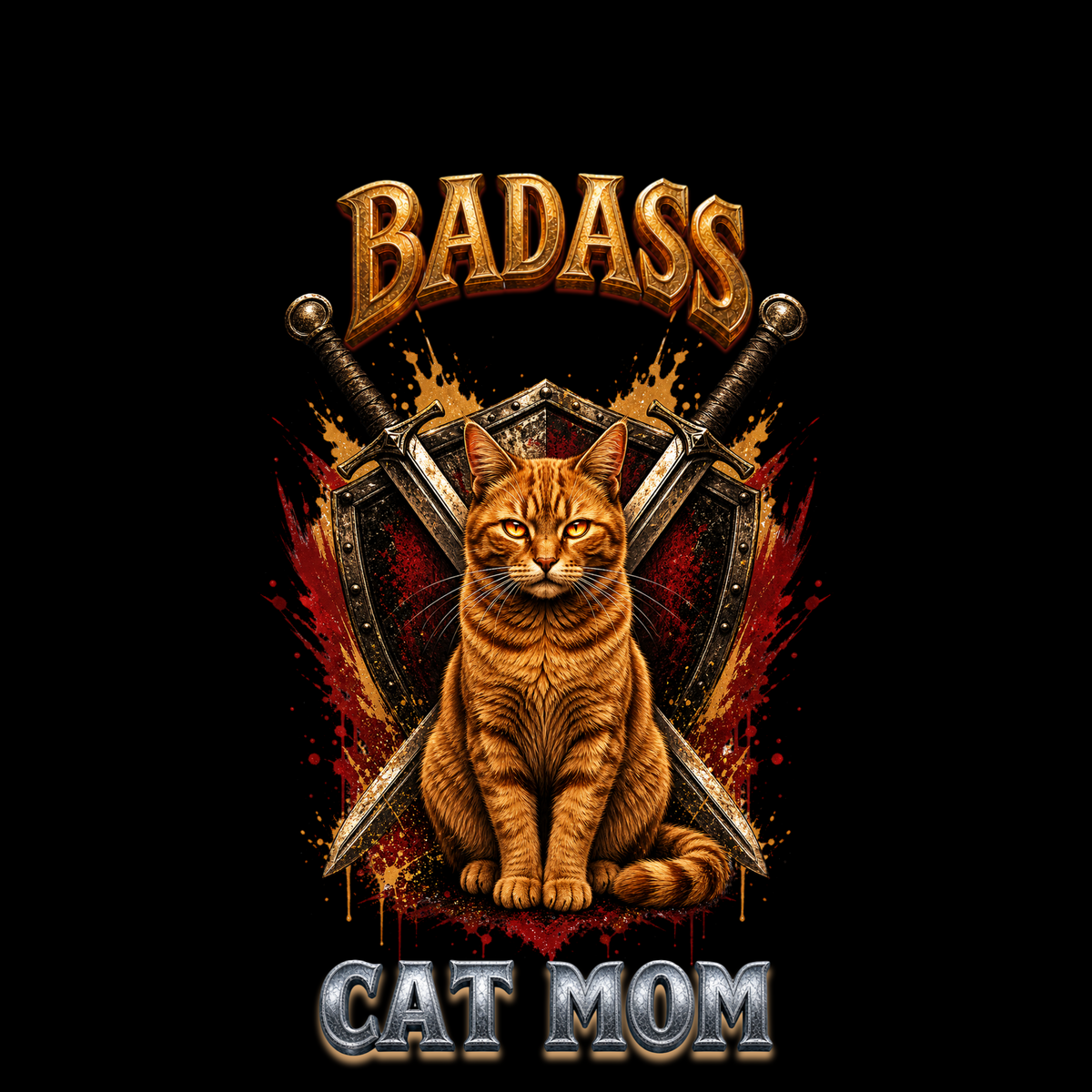Ginger Tabby Badass Cat Mom Classic Tee