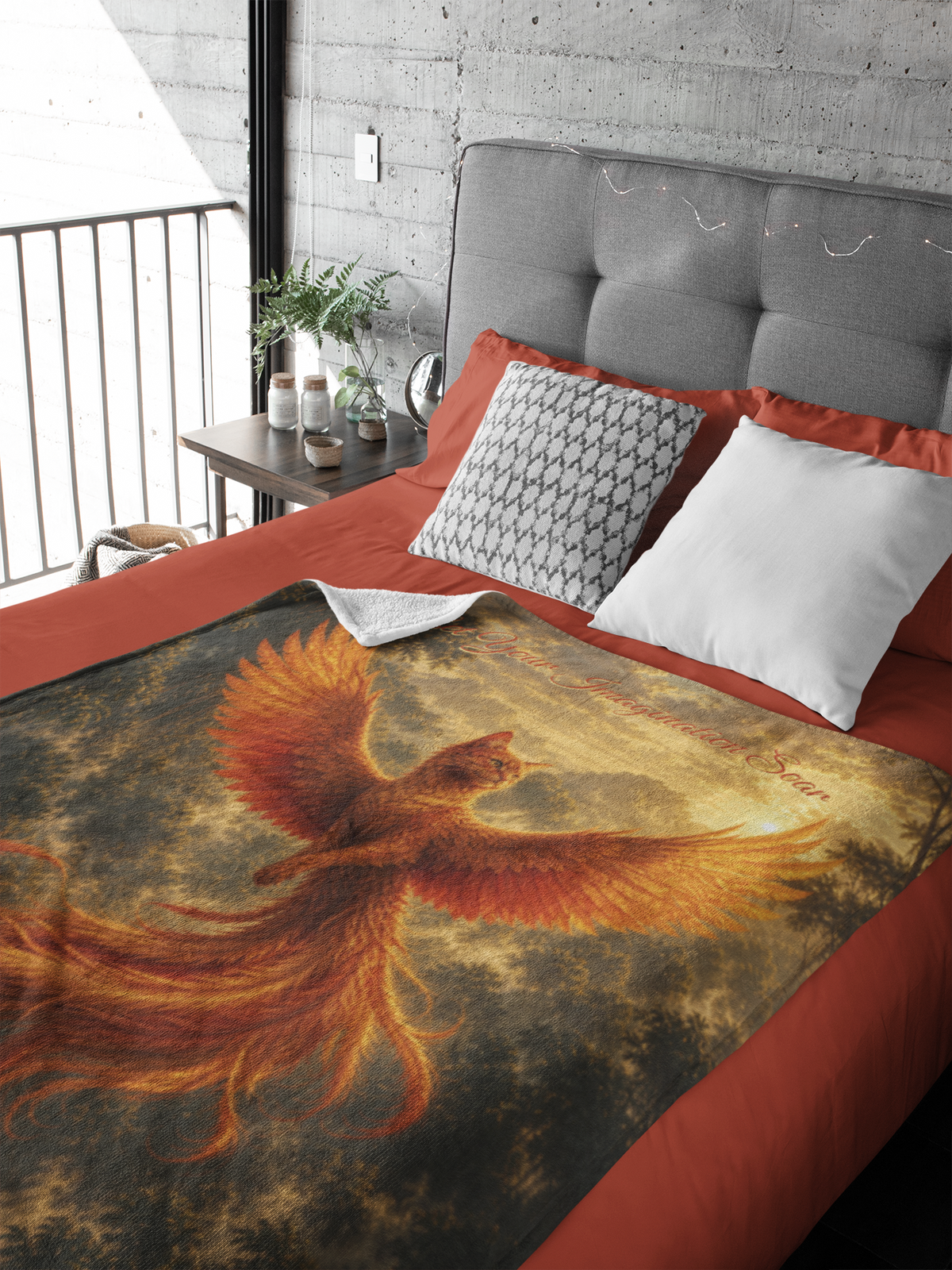 Personalized Ginger Phoenix Throw Blanket