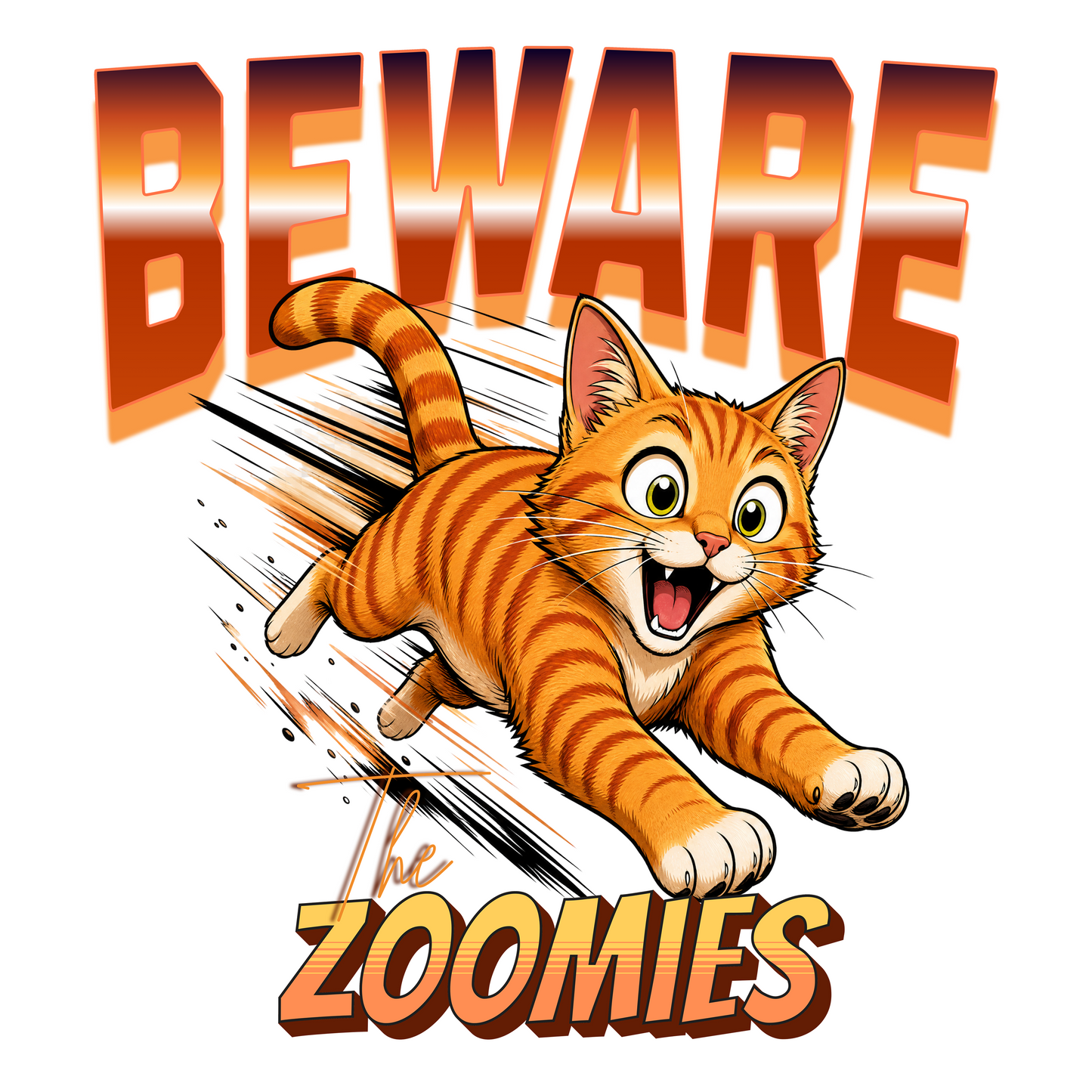 Ginger Tabby Beware The Zoomies Classic Tee