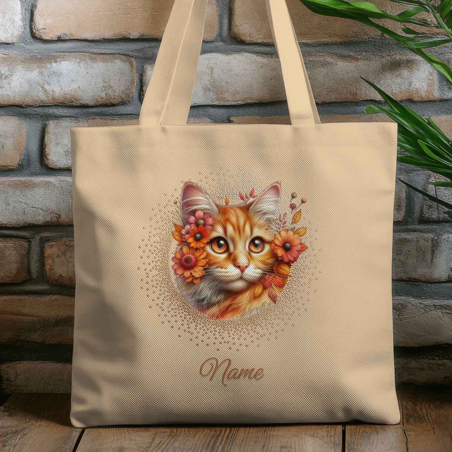 Personalized Ginger Tabby Eco Tote Bag