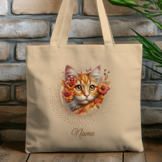 Personalized Ginger Tabby Eco Tote Bag