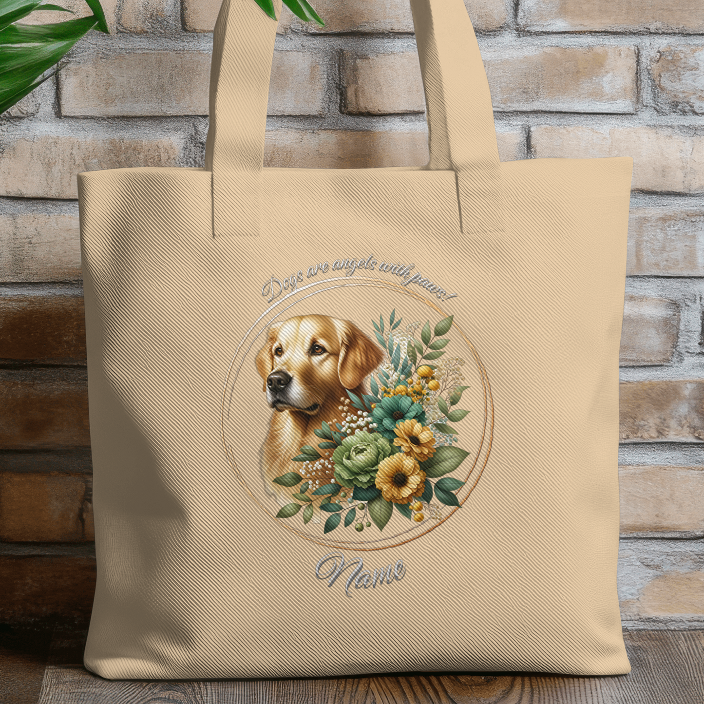 Personalized Golden Lab Eco Tote Bag