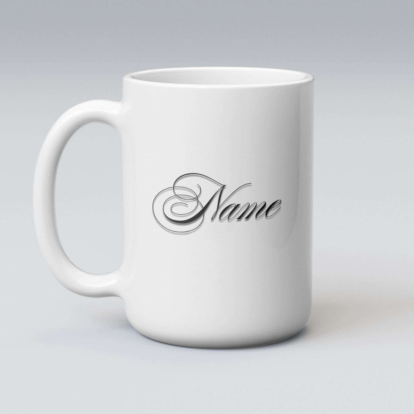 Personalized Blue-Eyed Siamese Cat with White Orchids and Fuchsia Mug — Custom Name Gift