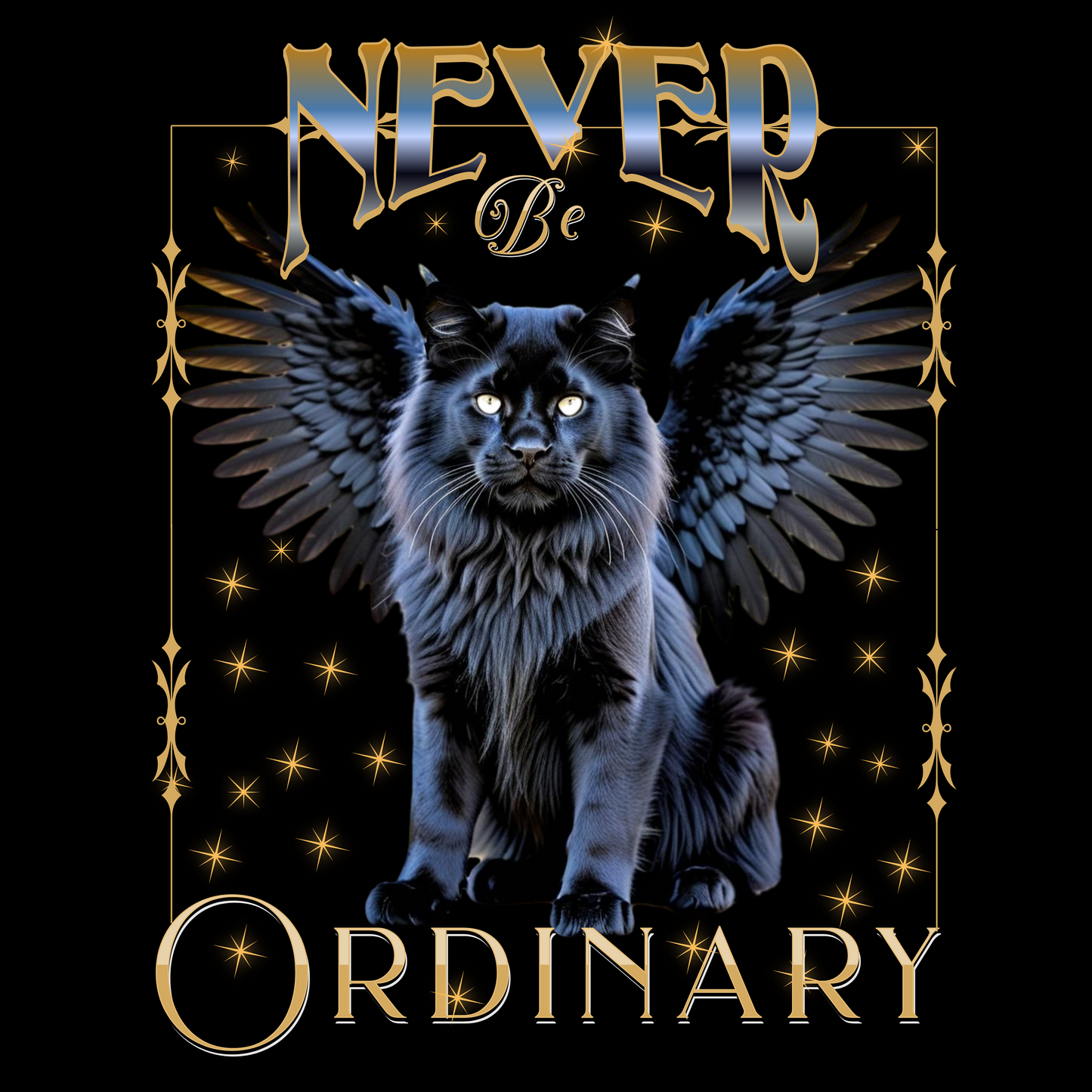 Never Be Ordinary Black Cat Classic Tee