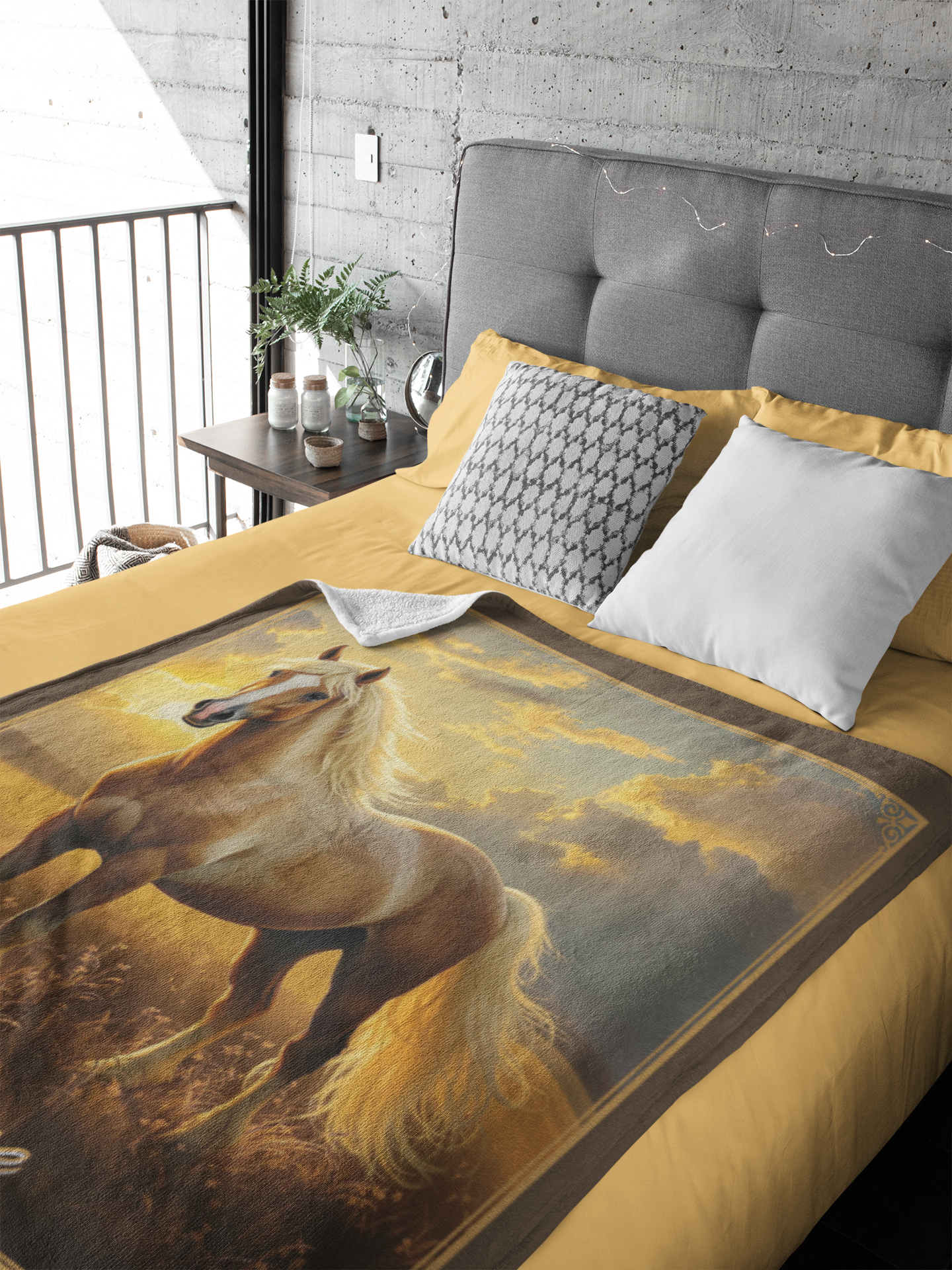 Personalized Palomino on the Prairie Throw Blanket - 50"x60" Custom Name Blanket