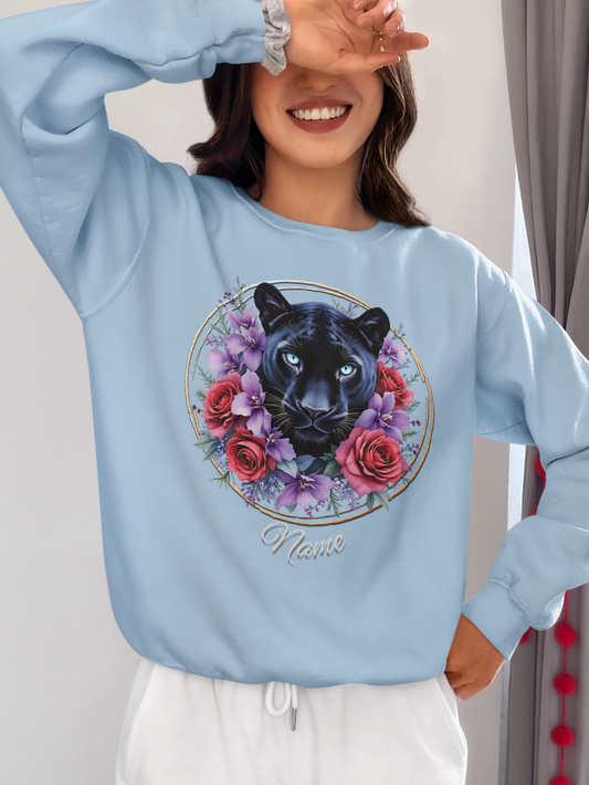 Panther with Roses Personalized Sweatshirt