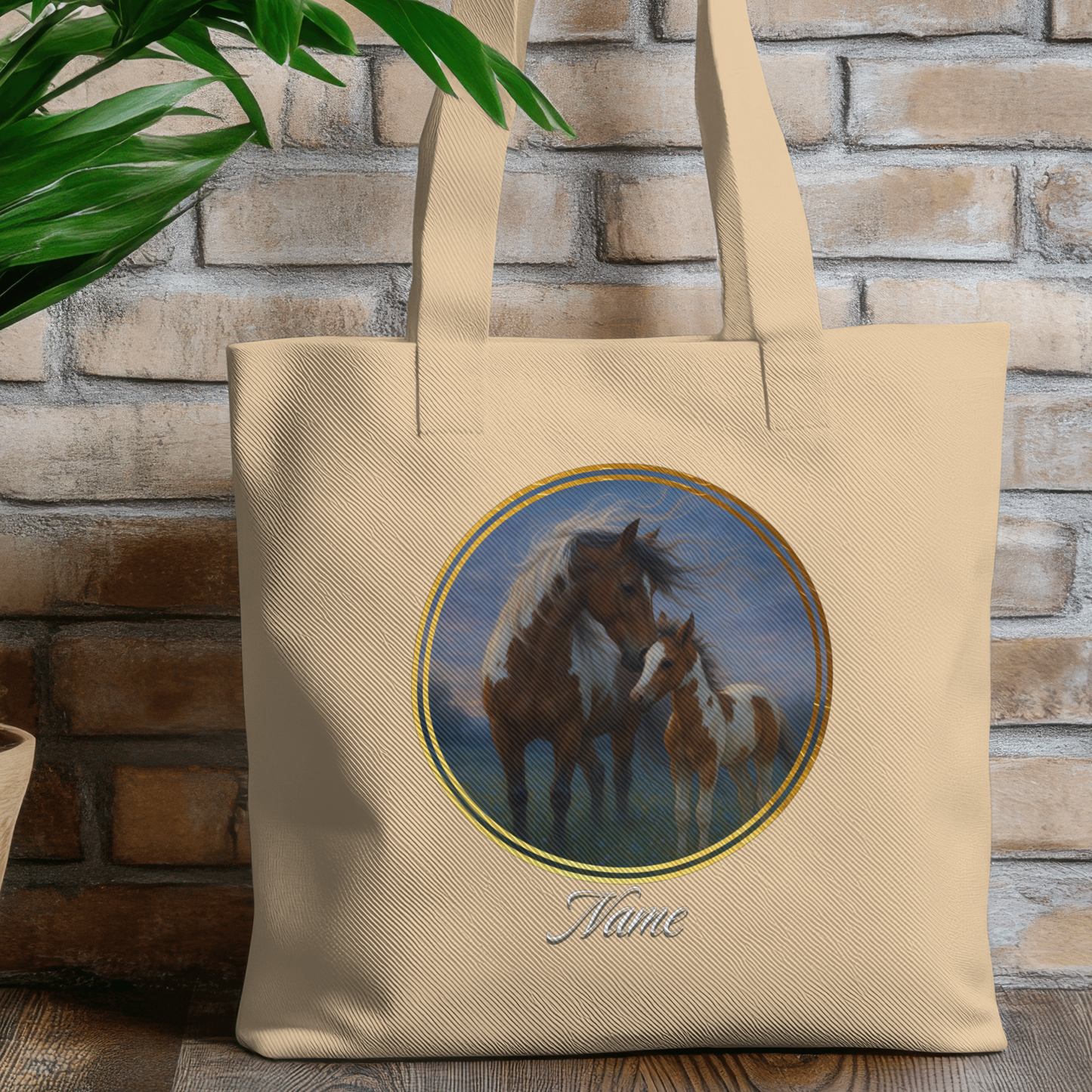 Personalized Pinto Mare & Colt Eco Tote Bag