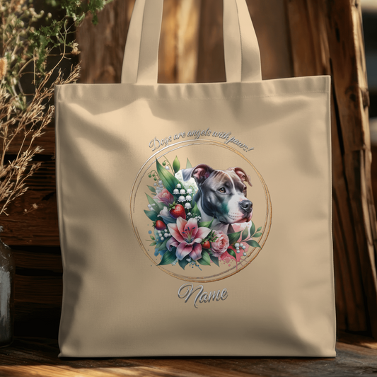 Personalized Pitbull Eco Tote Bag