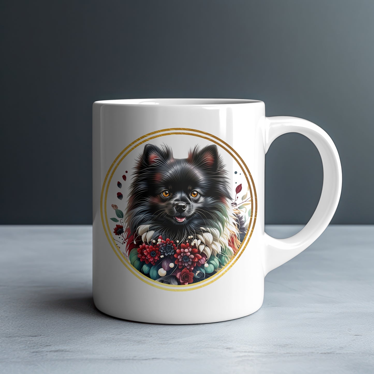 Personalized Pomeranian White Glossy Mug