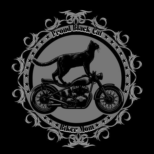 Proud Black Cat Biker Mom Classic Tee