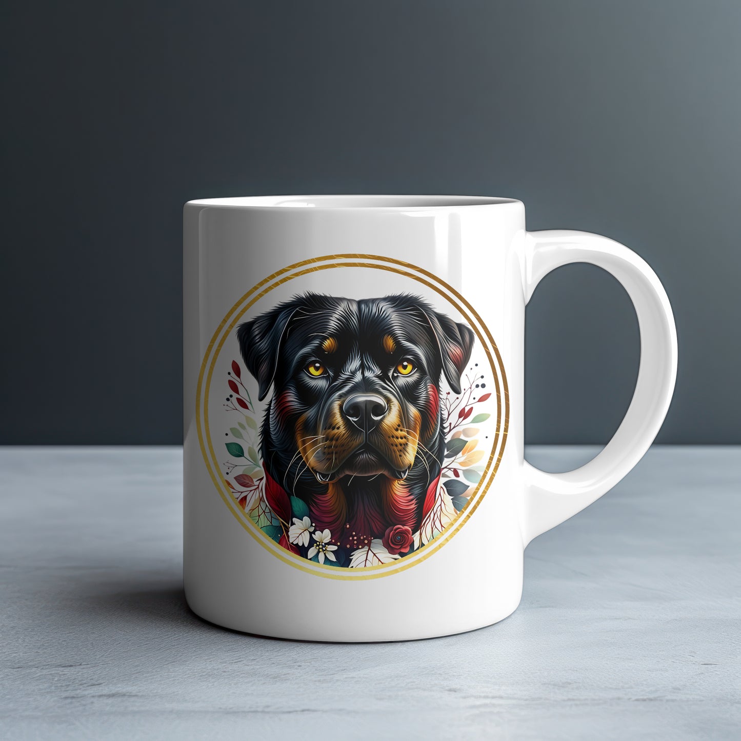 Personalized Rottweiler White Glossy Mug