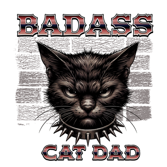 Badass Cat Dad Snarling Black Cat Classic Tee