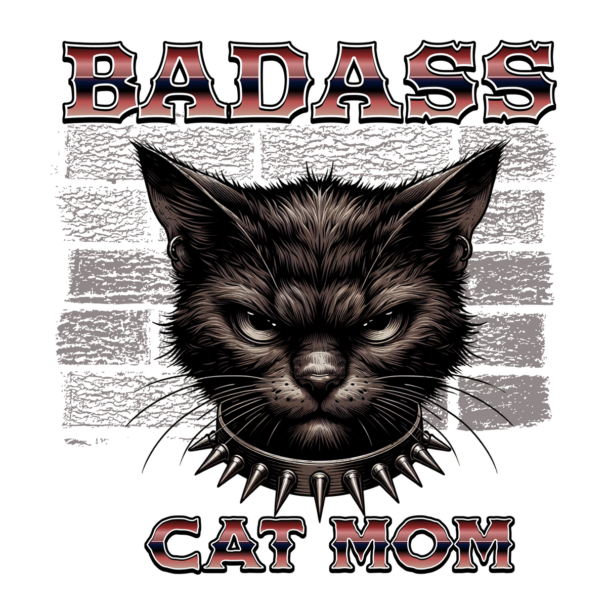 Badass Cat Mom Snarling Black Cat Classic Tee